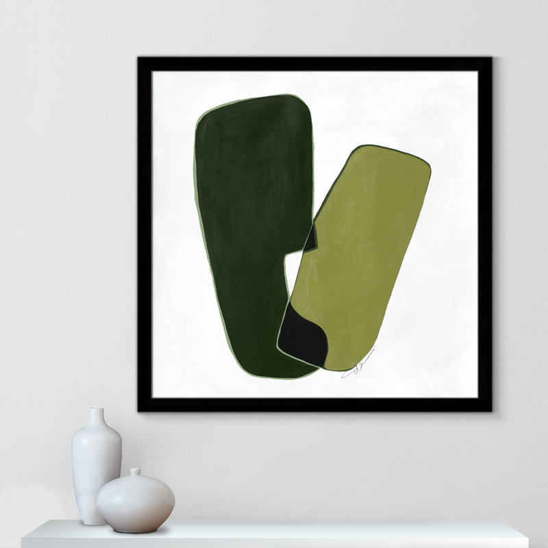 «Unity Green II» par Casa Fine Arts, Impression encadrée noire sans passe-partout, H 37,5 po x l 37,5 po x P 1,25 po