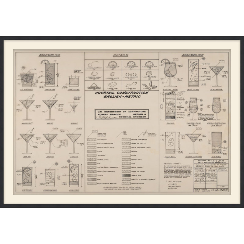 Cocktail Chart 1 Print, 19.5" H x 27.5" W