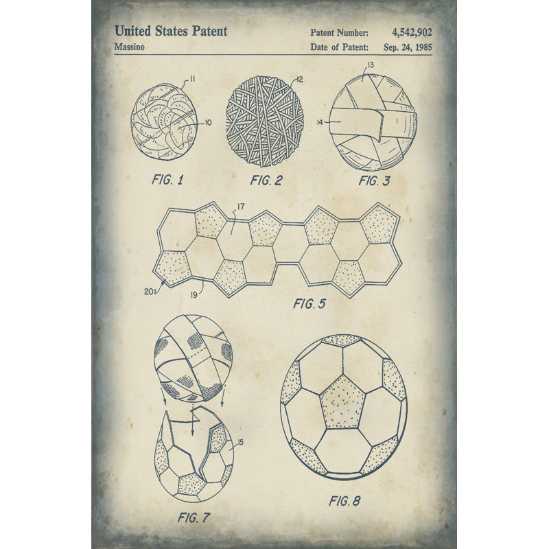 Patented Sport V by Studio W - Wrapped Canvas Art Print, 30 cm H x 20 cm W, Wrapped Canvas