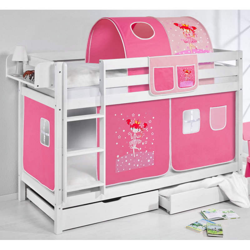 Zauberfee European Single Bunk Bed with Curtain