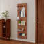 Miroir mural pleine grandeur avec tablette et crochet, conception multifonctionnelle pour les chambres à coucher, les salons et les entrées au fini noyer