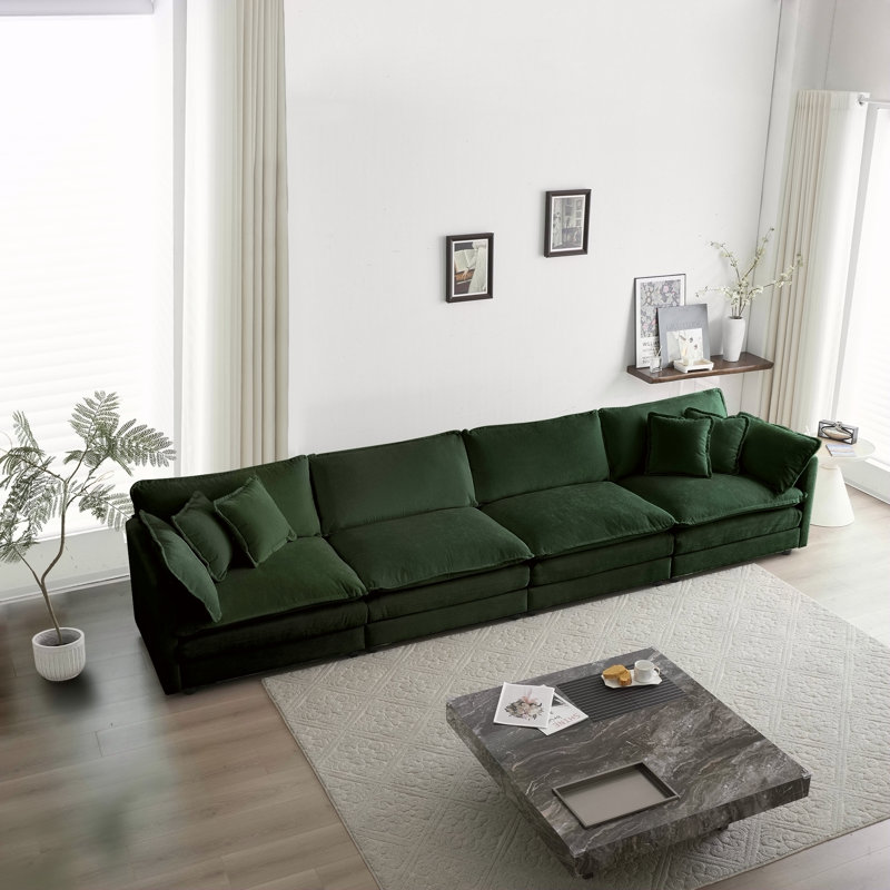 Canapé modulaire Free Free, canapé modulaire 4 places, canapé modulaire, canapé modulaire, chenille verte, 4, Vert