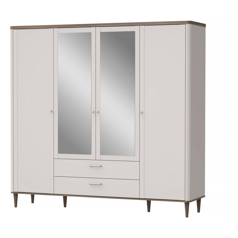 Tasheanna 4 Door Manufactured Wood Wardrobe