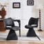 Chaise de salle à manger moderne pivotante en similicuir noir confortable et haut dossier pour des sièges élégants et polyvalents-84042525