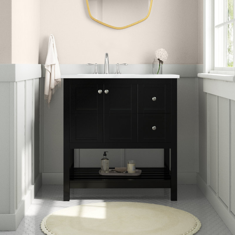 Ensemble de meuble-lavabo simple 32 po Krish, Noir