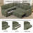 L-Shaped Sectional Sofa Bed With Pull-Out Bed & Storage, 5-Seat Sleeper Couch With Usb Charging, Convertible Design For Living Room, Apartment, Corduroy Fabric, Olive Green-1332266729