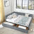 Queen Size Velvet Upholstered Tufted Daybed with Backrest, Armrests & 2 Storage Drawers for Bedroom or Living Room, PINK(85.5''*64.5''*29.5'')-657106311-645695359