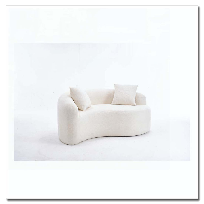 Canapé modulaire courbé, Blanc