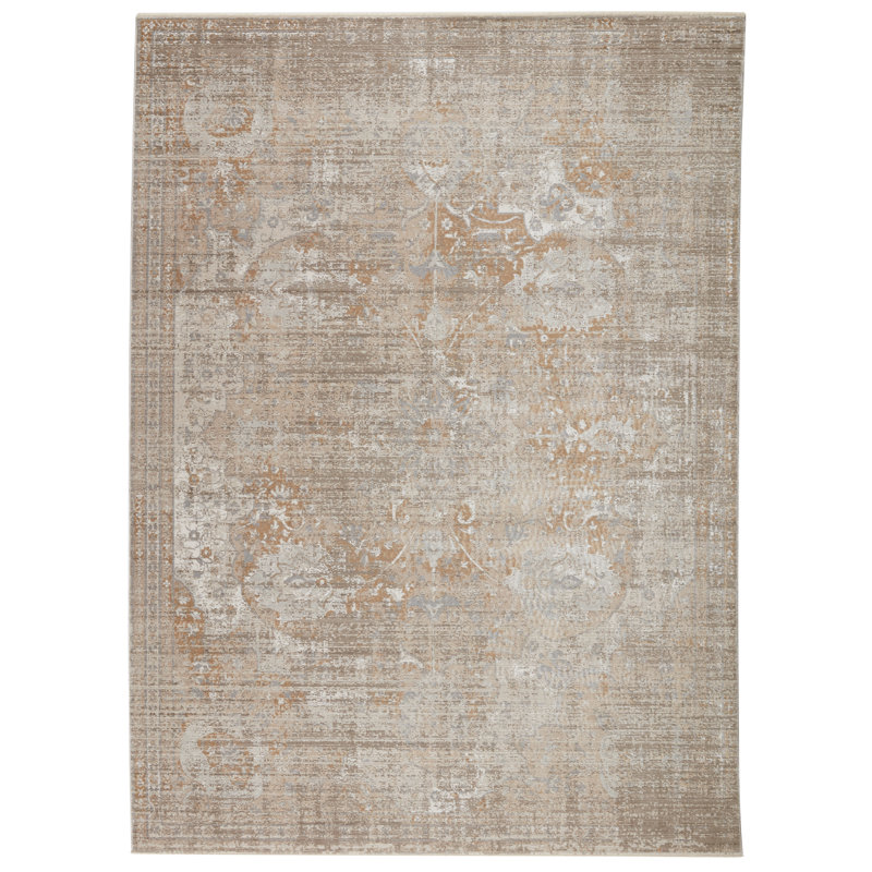 Tapis beige à motif abstrait Abery, Rectangle 7 pi 10 po x 10 pi 10 po