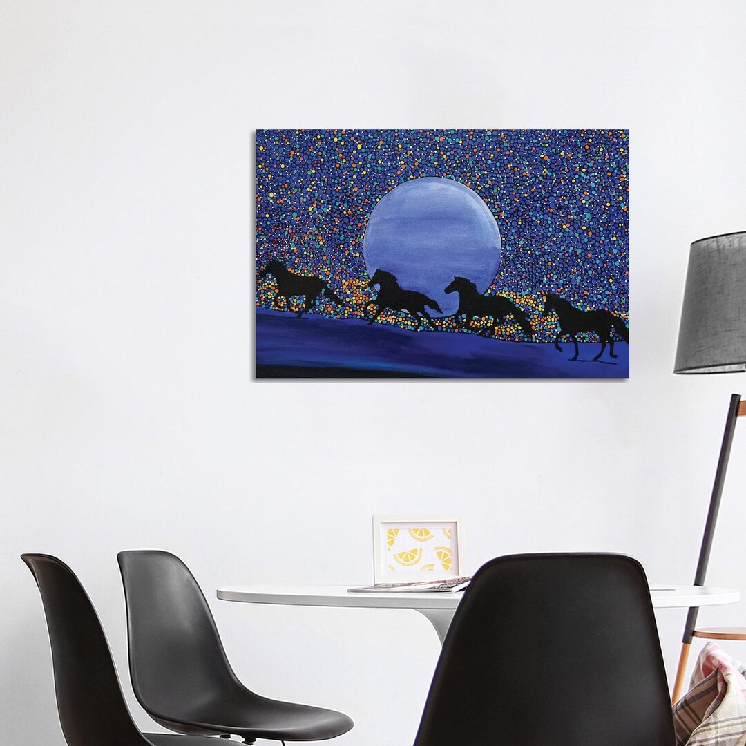 Horses Chasing The Moon von Rachel Olynuk - Galerie-verpackte Leinwand Giclée