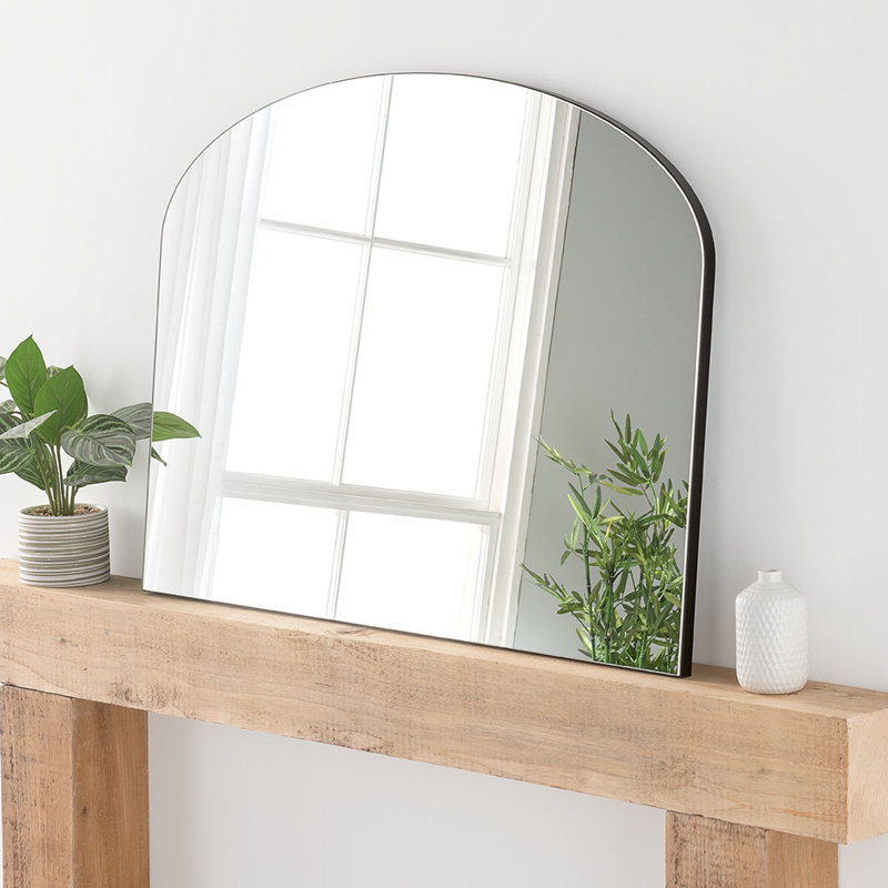 Efraim Wood Flat Floor Mirror, Black
