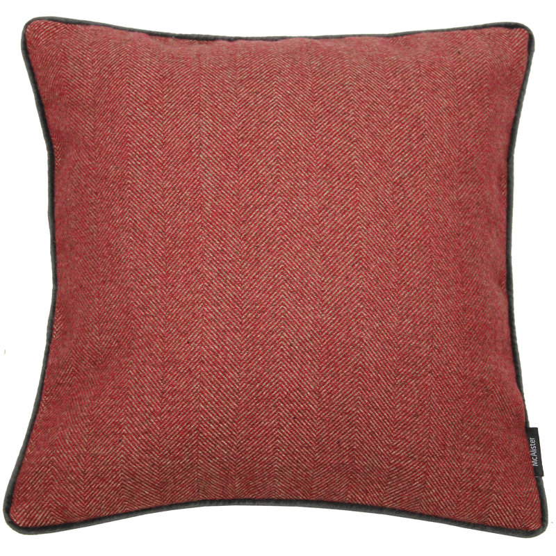 Suwanee Square Cushion, 60 x 60cm, Red/Charcoal