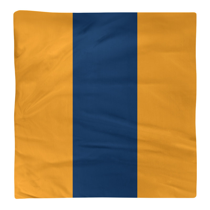 Utah Striped Square Napkin, 22" W x 22" L, Gold/Navy/Gold, Polyester