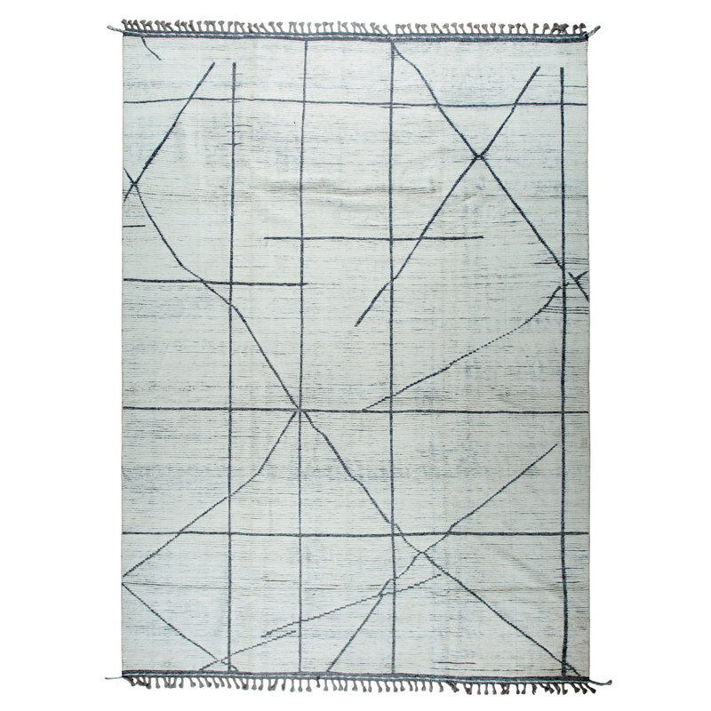 Marrakech Beige Echo Hand-Knotted Rug (Copy) Contemporary Transitional Wool Area Rug
