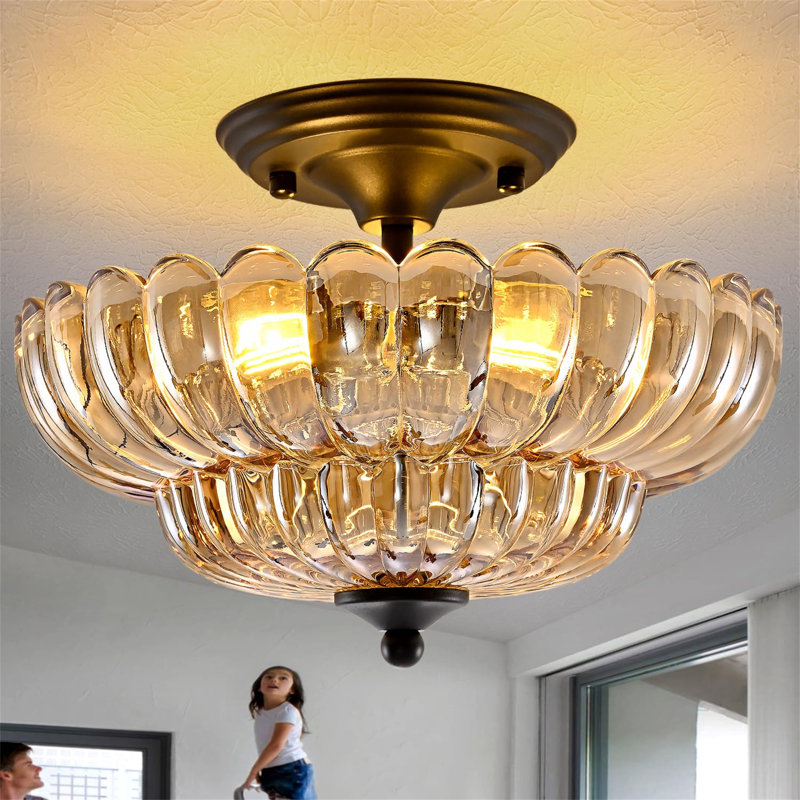 Semi Flush Mount, Gold