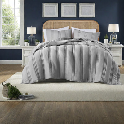 Ensembles de literie en polyester de qualité, courtepointe grise de style moderne pour la maison