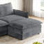 Fauteuil inclinable en velours côtelé gris avec 2 repose-pieds, construction, tissu, éponge confortable pour le salon 2, bois doux pour le confort-101821890-101821893