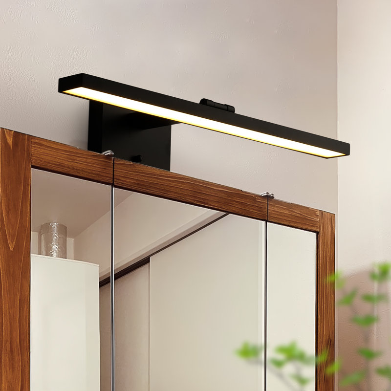 Armoire de salle de bain 24 po à DEL à intensité variable de 25 W avec armoire à pharmacie réglable et 5 bras réglables pour salle de bain