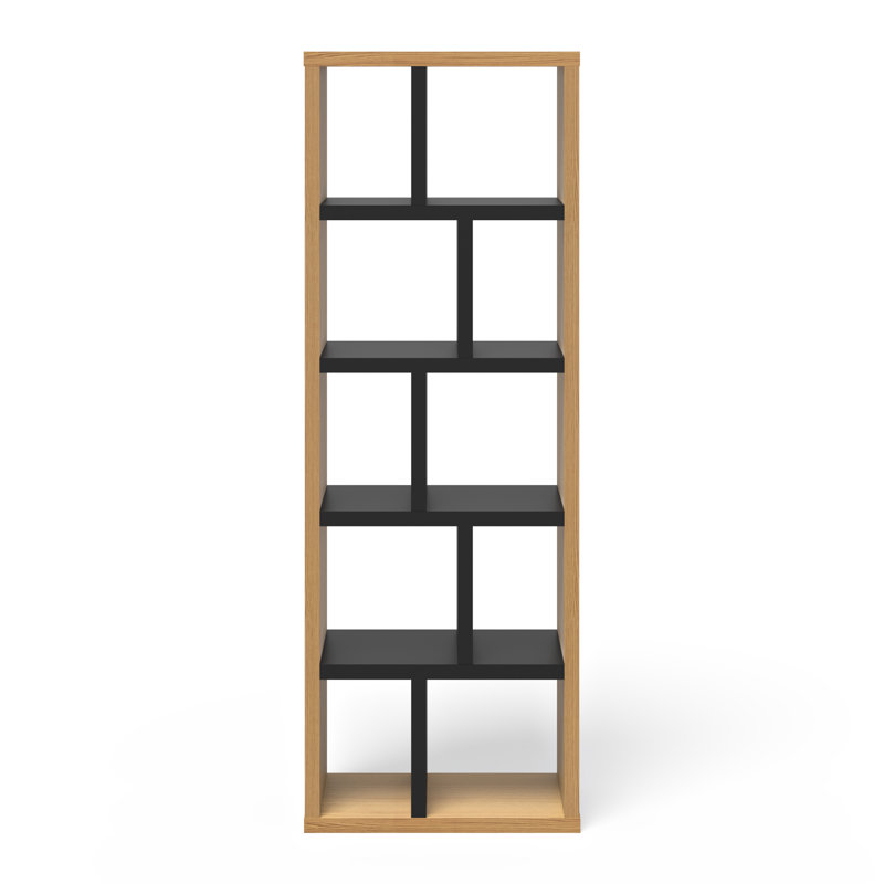 Shanisha 198cm H x 70cm W Library Bookcase, Natural/Black