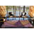 Purple-Orange Toned Geometric Triangle Patterned Modern Decorative Rug-198293110