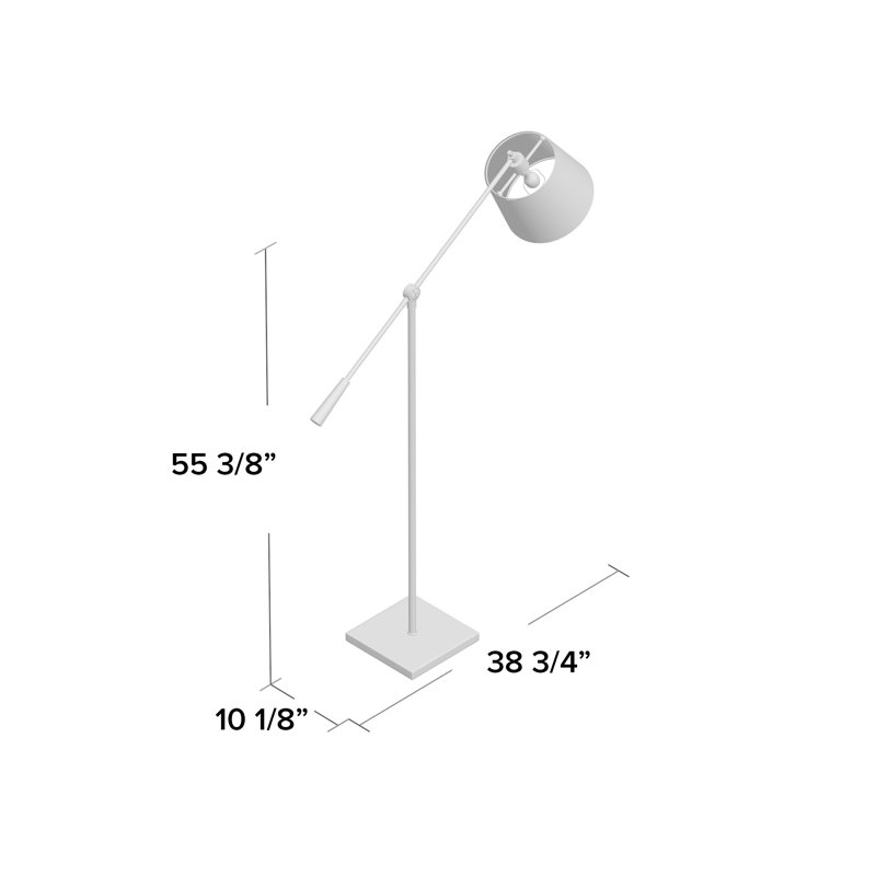 Stardust White Adjustable Fabric Shade Floor Lamp