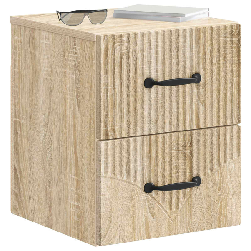 34.5cm W Manufactured Wood Bedside Table, Sonoma Oak