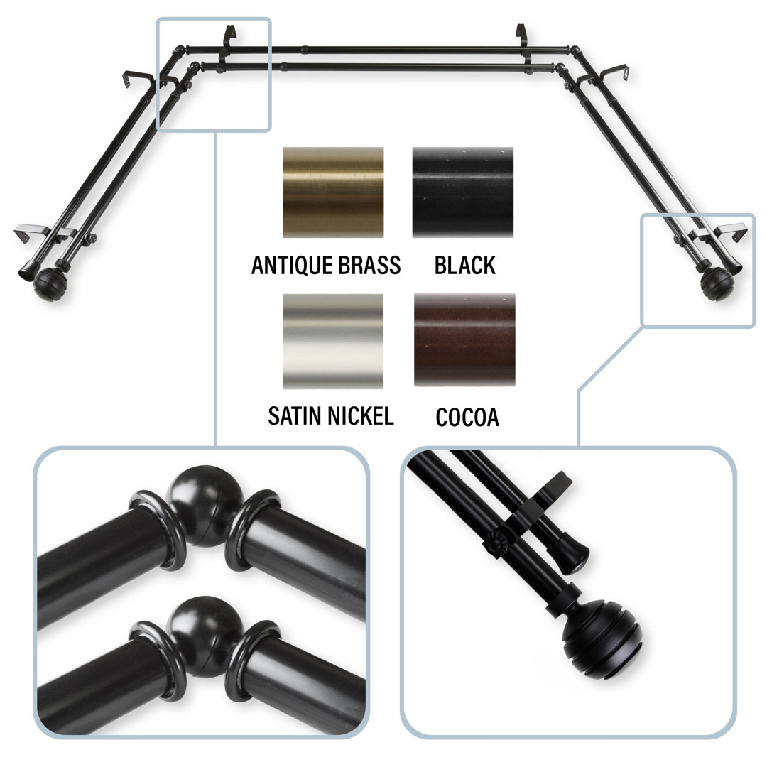 Pepin Bay Window - Double Curtain Rod Alcott Hill® 