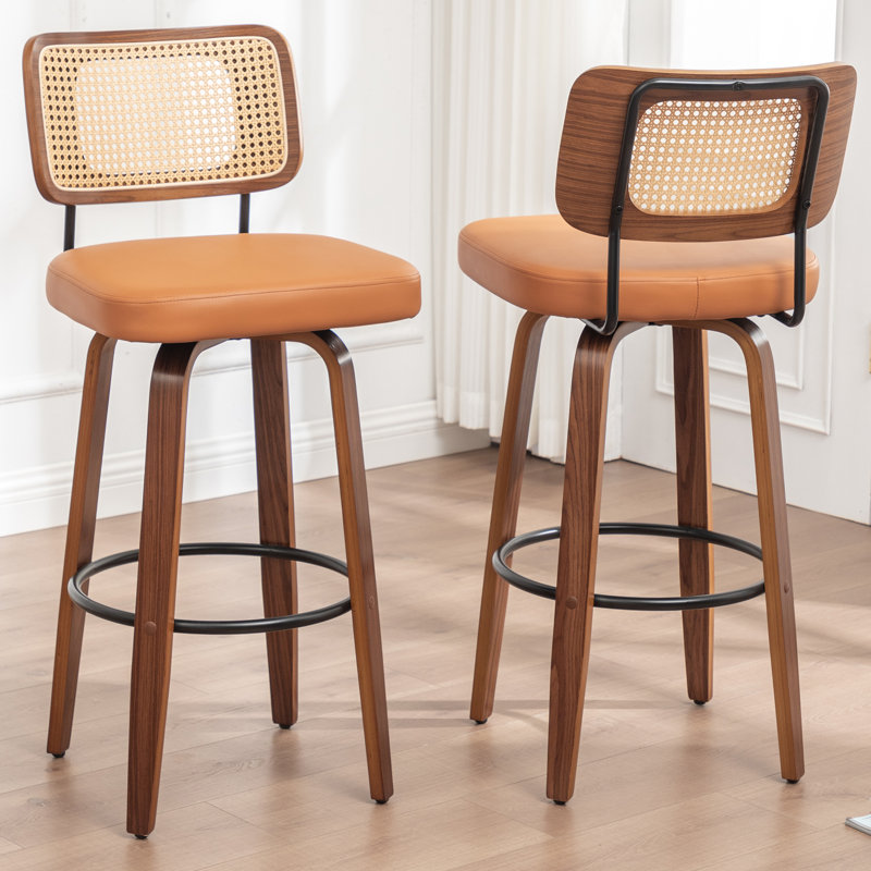 Swivel Bar Stool, Orange, Counter Stool (66.8cm Seat Height)