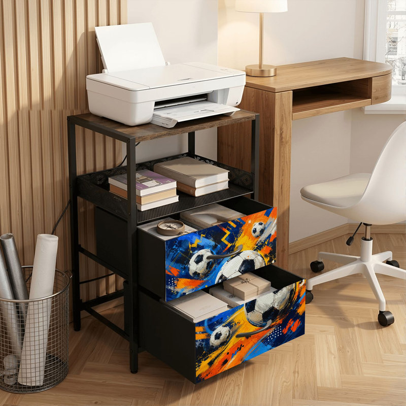 Table de chevet 2 tiroirs avec station de charge, table de chevet pour chambre avec ports USB et amp; Table de chevet noire Outlet