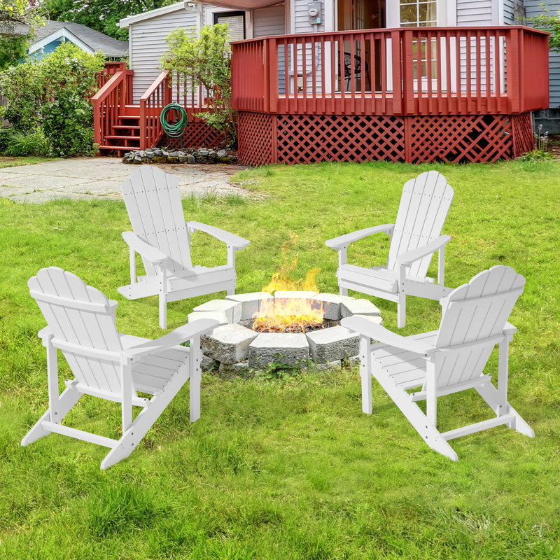 Chaise Adirondack Ionie Hips résistante aux intempéries, Blanc