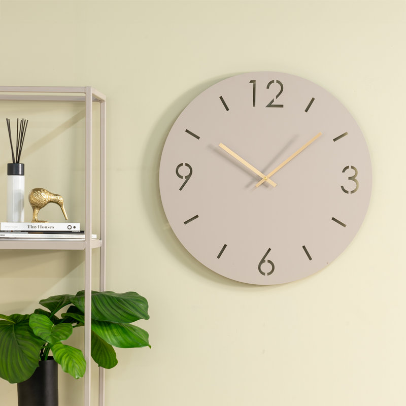 TIME Metal Wall Clock, Medium, Silky Taupe