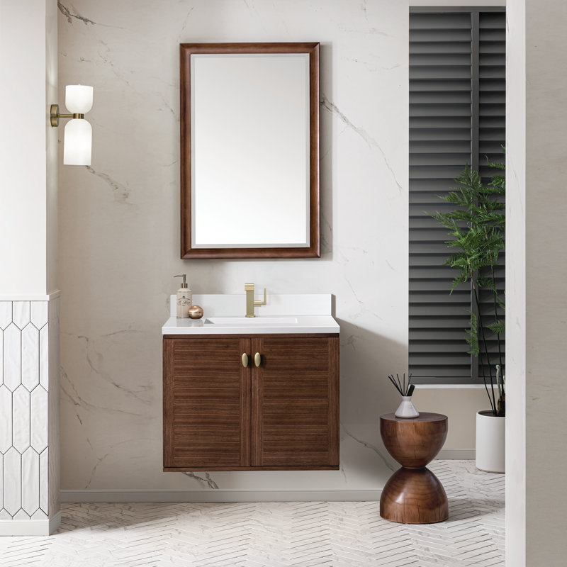 30'' Single Bathroom Vanity with Top, Single-Hole, White Zeus