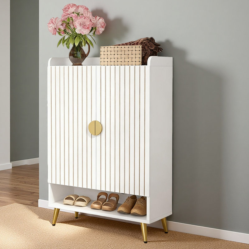 Rangement pour chaussures spacieux, armoire à chaussures de style moderne, Blanc
