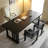 Black Rectangular Solid Wood desks-107978711