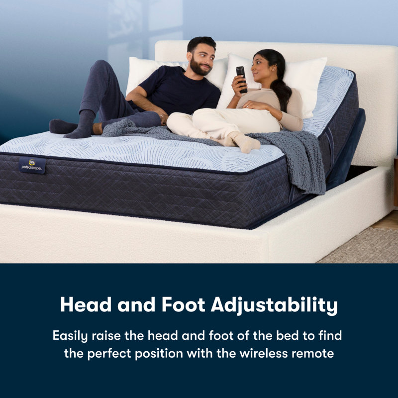 Navy Blue Adjustable Queen Upholstered Metal Platform Bed Frame