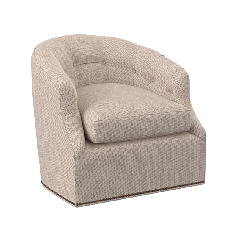Chaise pivotante Calvert, Laiton délavé petit, Mélange de polyester acajou Margaret
