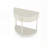 Artisan-Crafted Wave-Pattern Demi-Lune Console Table with Creamy White Finish-572612018