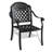 4Pcs Cast Aluminum Garden Seating Chairs - Black Frame With Comfortable Seat, Armrest And Cushions For Outdoor Patio Of 4 All-Weather-1239522098