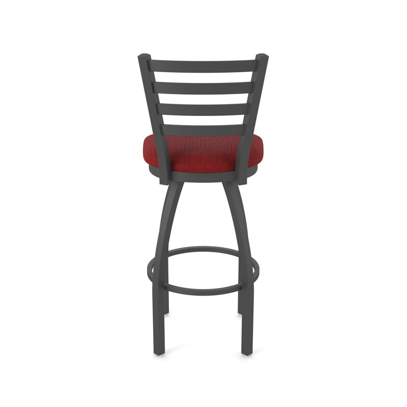 Tabouret pivotant Jackie, Étain, Tabouret de bar (siège d'une hauteur de 30 po), Tissu - rubis graphique