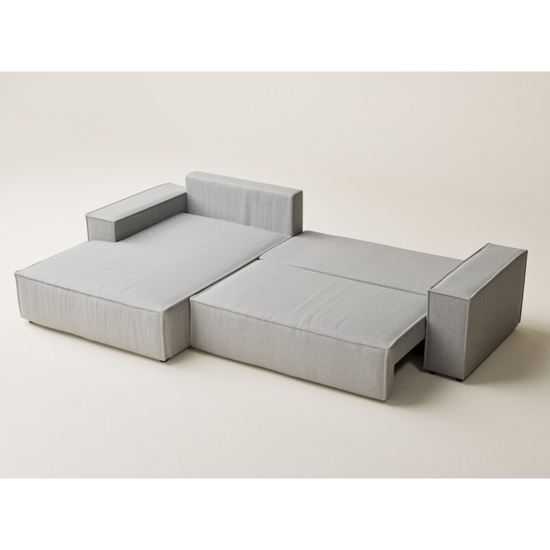 5 Seater Fabric Corner Sofa , Left Hand Facing, Beige Polyester