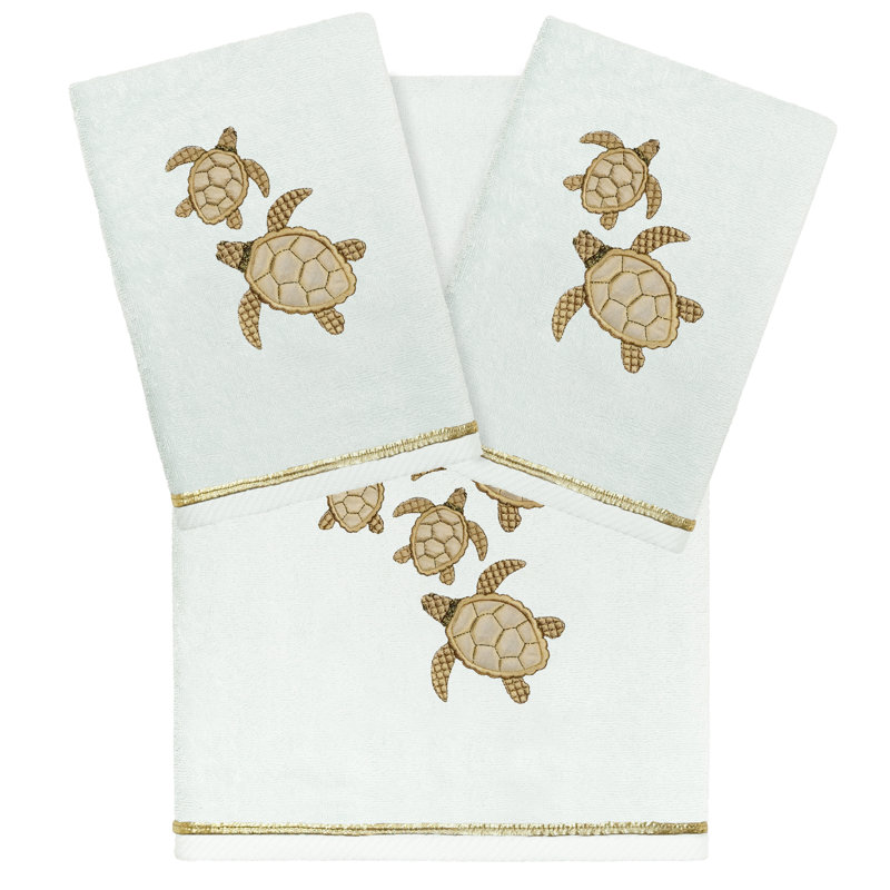  3 Piece 100% Turkish Cotton Towel Set, Aqua