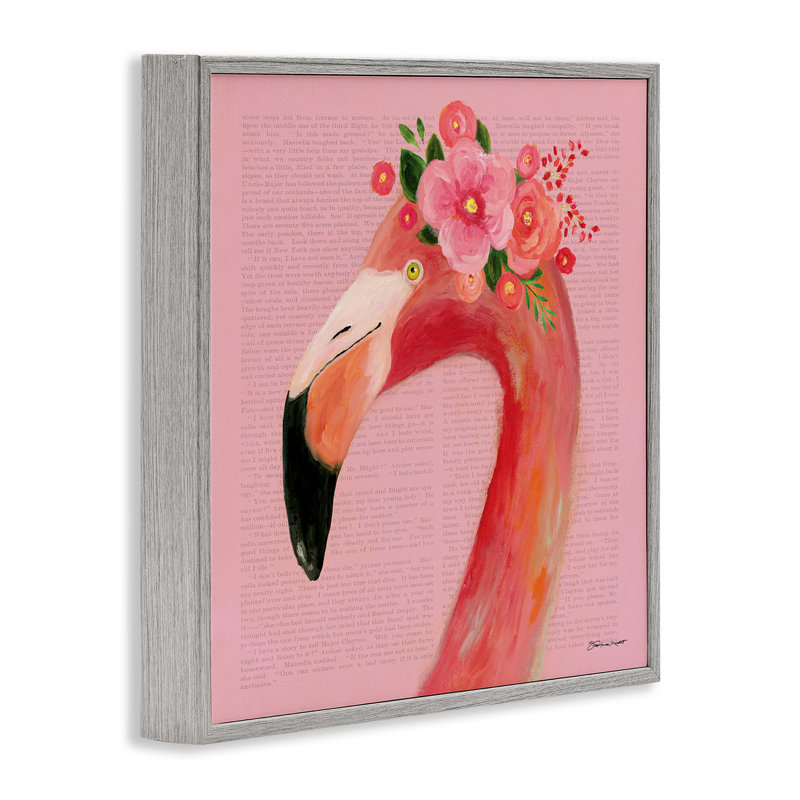 «Floral Flamingo Pink Portrait», impression, Estampe numérique Farmhouse, H 24 po x l 24 po