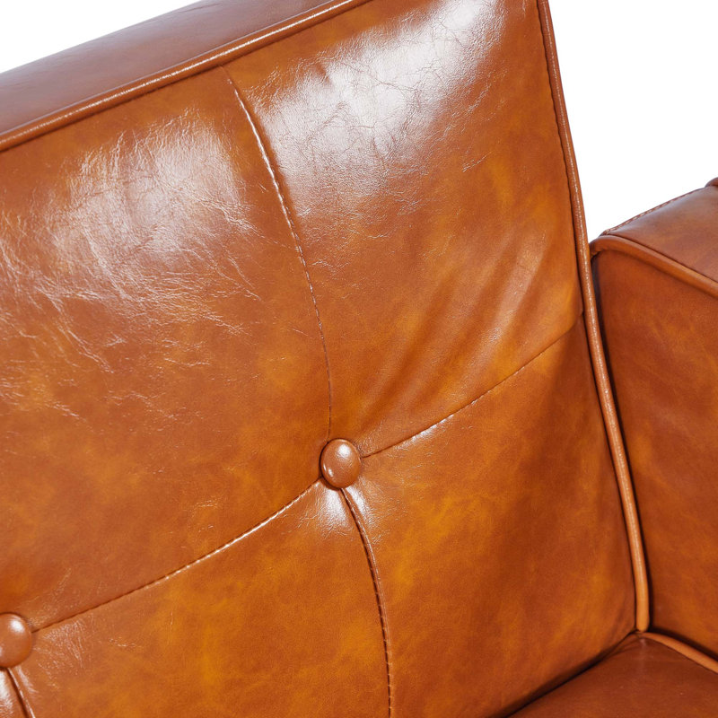 Canapé moderne futon convertible avec dossier divisé confort, Similicuir brun
