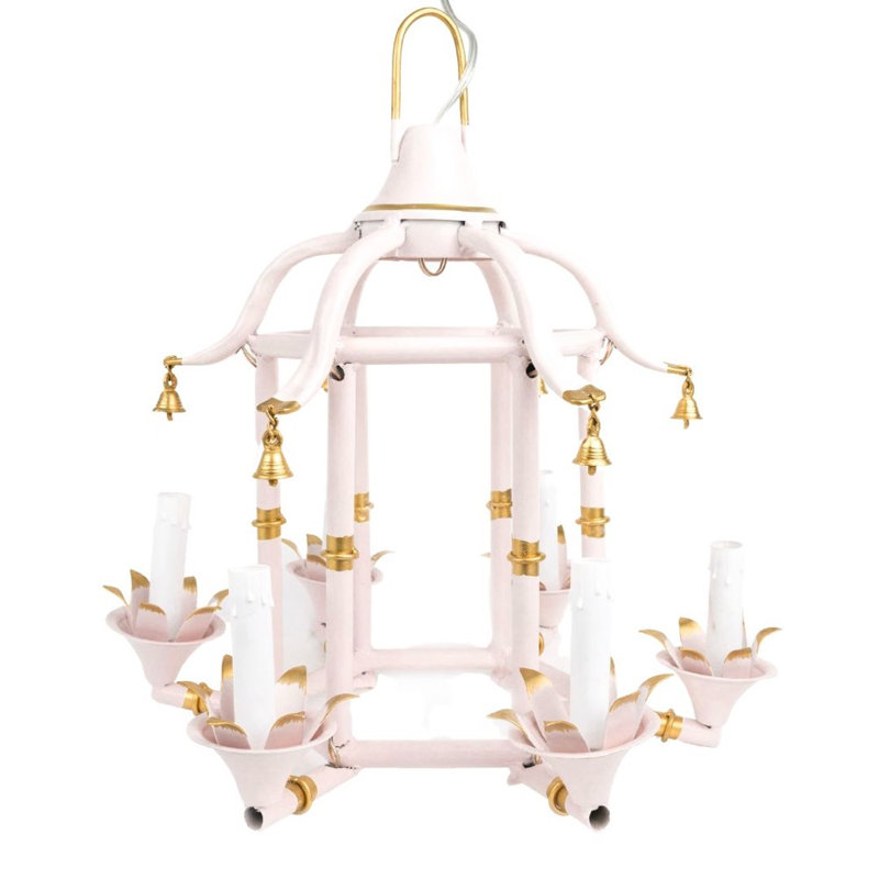 4 - Light Chandelier, Pale Pink