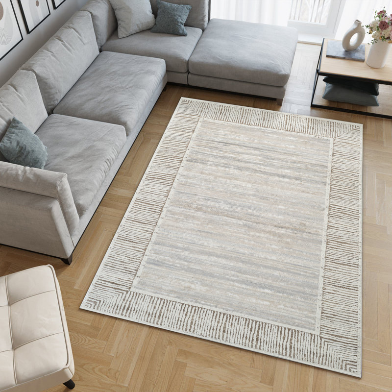 Isborne Power-Loomed High-Low Area Rug, Beige/Gray, Rectangle 7'10" x 10'1"