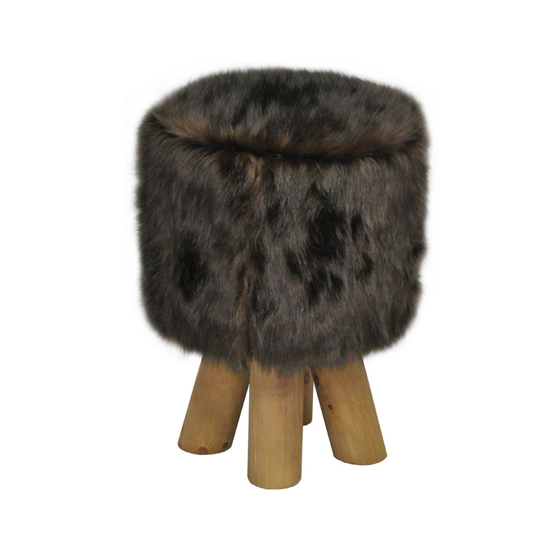 Scandi Wood Accent Stool, Brown