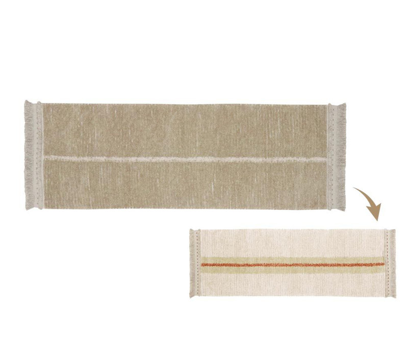 Reversible Washable Rug Duetto Sage, Runner 2'7" x 7'6"