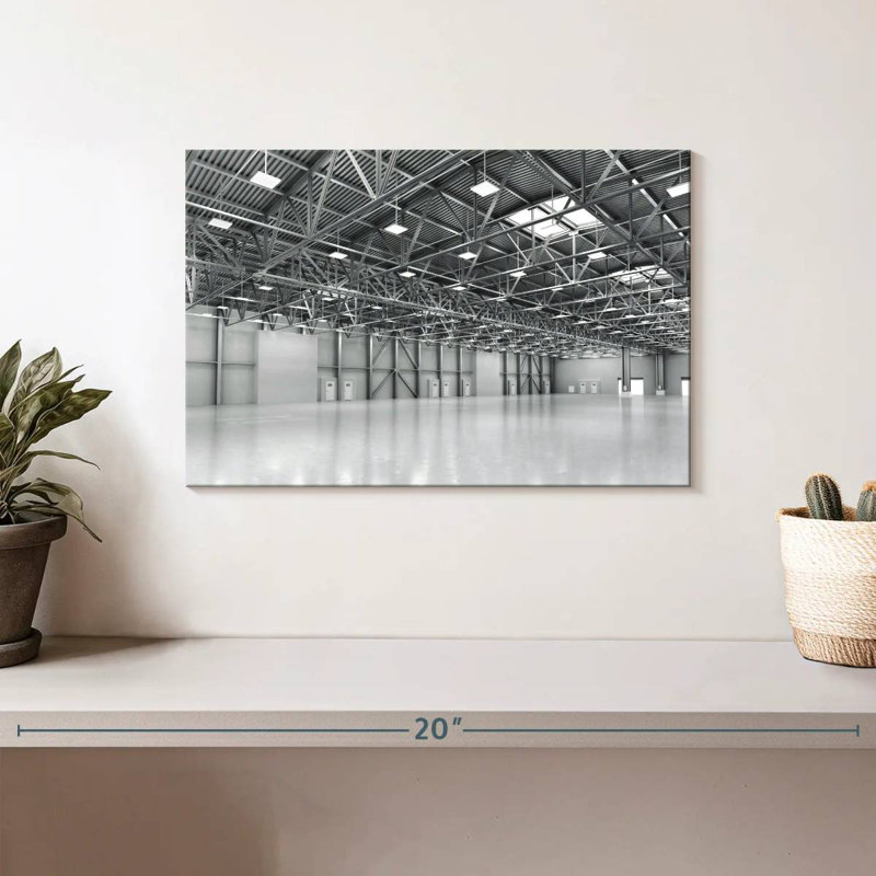 Lilie Monochrome Empty Warehouse, 8" H x 12" W