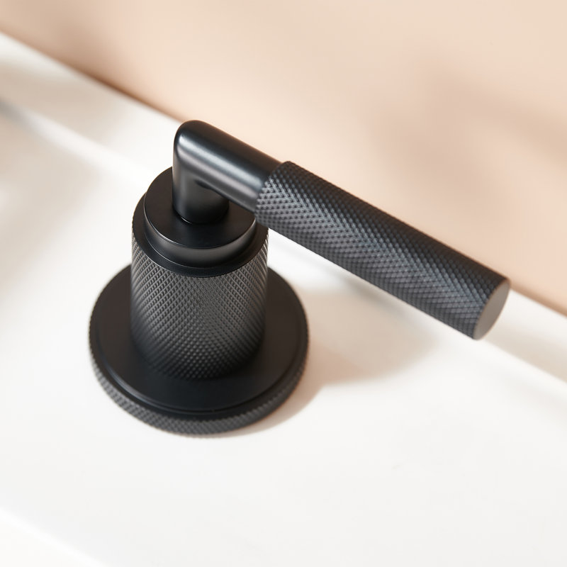 Robinet de salle de bain luxueux et moderne à 2 poignées et 3 trous, Noir mat