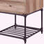 Table d'appoint en chêne et plage noire, avec base rayée